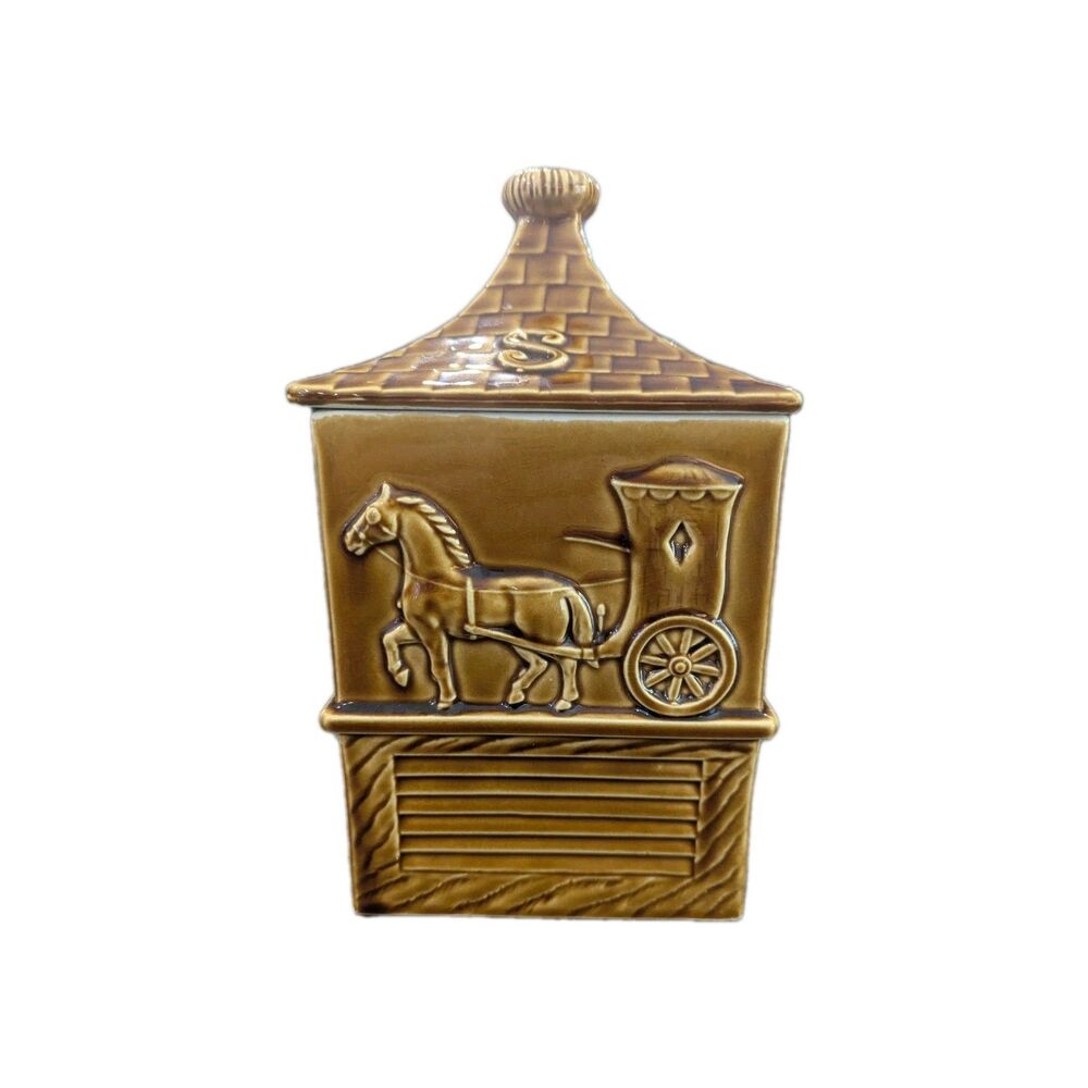 VINTAGE‎ MCM ART DECO COOKIE JAR HORSE WEATHER VANE JAPAN NORTH EAST SOUTH WEST